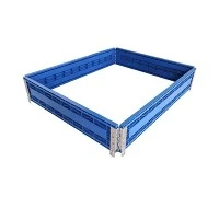 Gấp nhựa 4 bản lề cổ áo pallet màu xanh